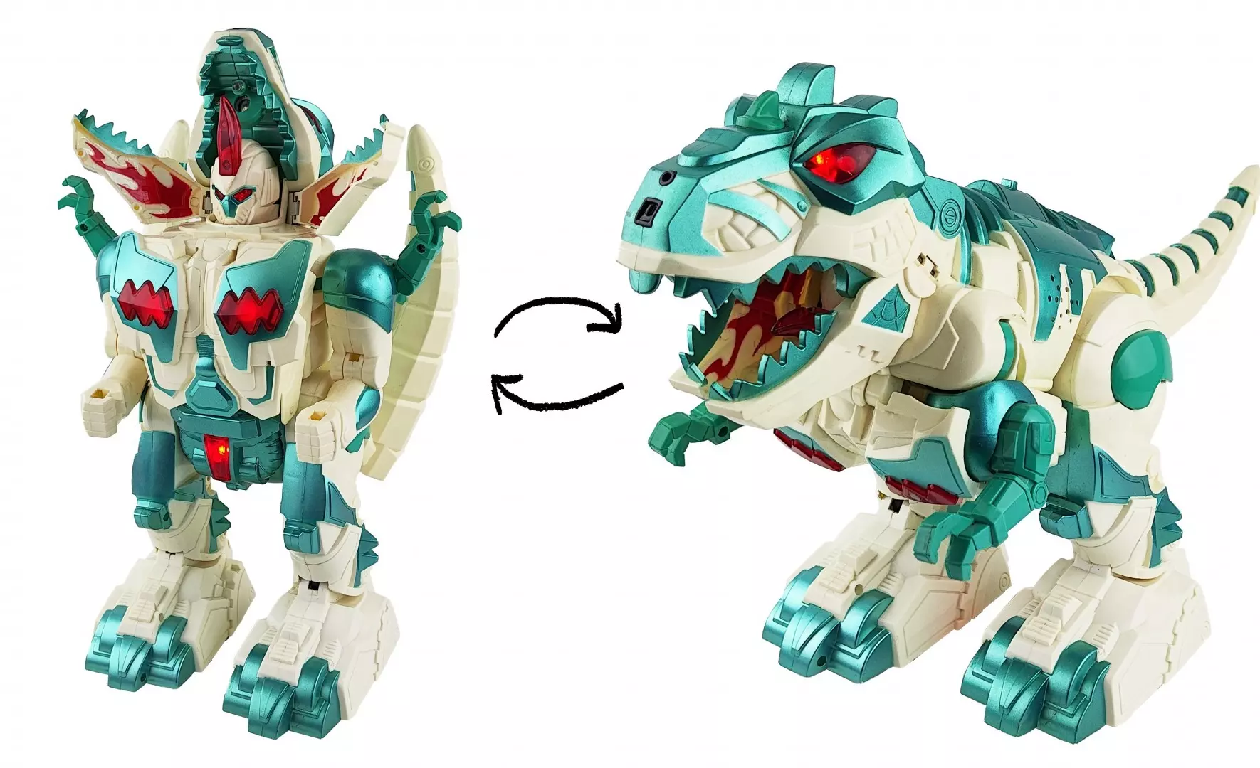 Робот трансформер динозавр Tyrant Dragon на пульте управления (Свет, звук, пар) Defa Toys DT-6033-GREEN