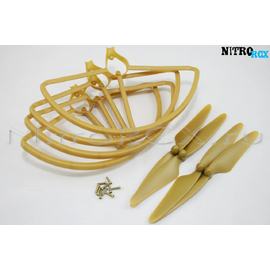 Защита винтов + винты Hubsan H501S (золотистые)