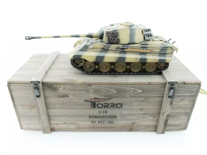Радиоуправляемый танк Torro King Tiger башня Henschel ИК-пушка, деревянная коробка RTR масштаб 1:16 2.4G - TR1112200700