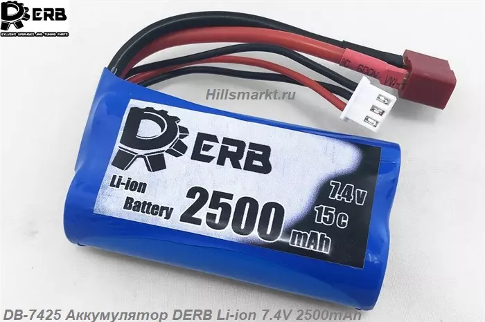 DB-7425 Аккумулятор DERB Li-ion 7.4V 2500mAh для Remo Hobby Smax 1/16
