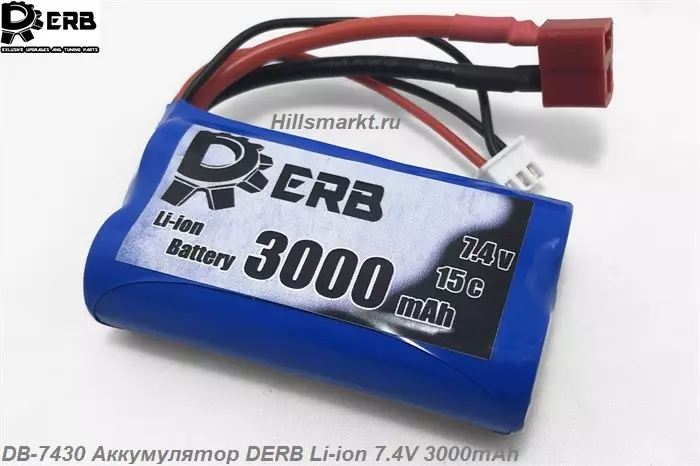 DB-7430 Аккумулятор DERB Li-ion 7.4V 3000mAh для Remo Hobby Smax 1/16