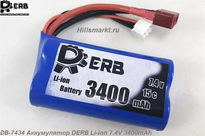 DB-7434 Аккумулятор DERB Li-ion 7.4V 3400mAh для Remo Hobby S-evor 1/16