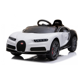 Детский электромобиль спорт кар Bugatti Chiron 2.4G - HL318-LUX-WHITE-BLACK
