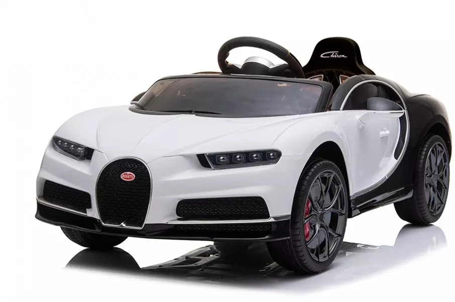Детский электромобиль спорт кар Bugatti Chiron 2.4G - HL318-LUX-WHITE-BLACK
