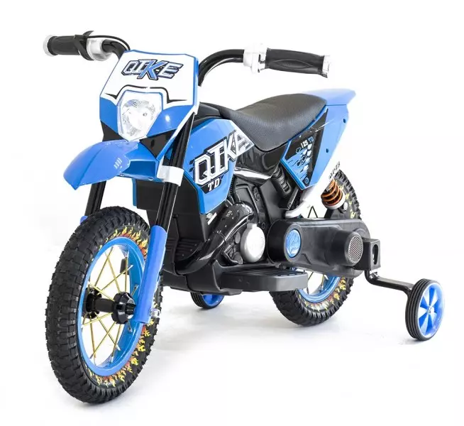 Детский кроссовый электромотоцикл Qike TD Green 6V - QK-3058-BLUE