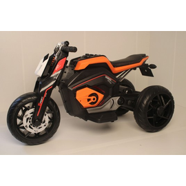 Детский трицикл X222XX оранжевый 12V подсветка колес