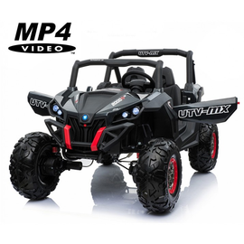 Двухместный полноприводный электромобиль Black Carbon UTV-MX Buggy 12V MP4 - XMX603-BLACK-PAINT-MP4
