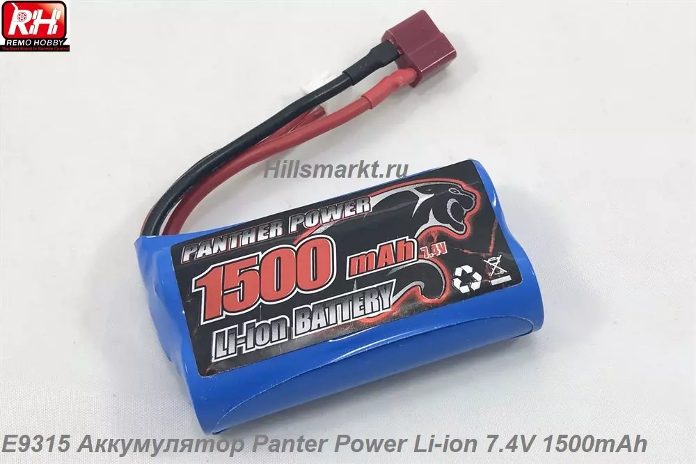 E9315 Аккумулятор Panter Power Li-ion 7.4V 1500mAh для Remo Hobby Dingo 1/16