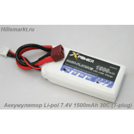 E9316 Аккумулятор Li-pol 7.4V 1500mAh 30C (T-plug)