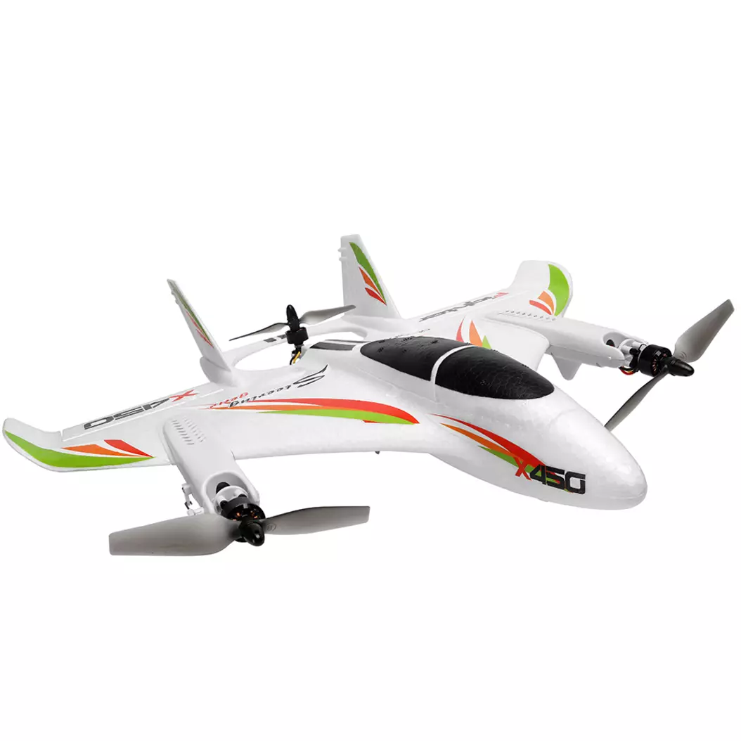 Радиоуправляемый самолет X450 WLtoys 3D 6G (вертикальный взлёт) 6CH EPO RTF 2.4G - XK-X450