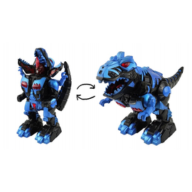 Робот трансформер динозавр Tyrant Dragon на пульте управления (Свет, звук, пар) Defa Toys DT-6033-BLUE