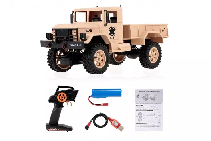 Внедорожник 1/12 4WD Электро / машинка на пульте управления Army Truck (2.4 гГц) WL Toys WLT-124301-brown