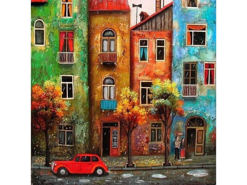 Картина мозаикой 30х30 ГОРОДСКОЙ МОТИВ (квадрат) (28 цветов)