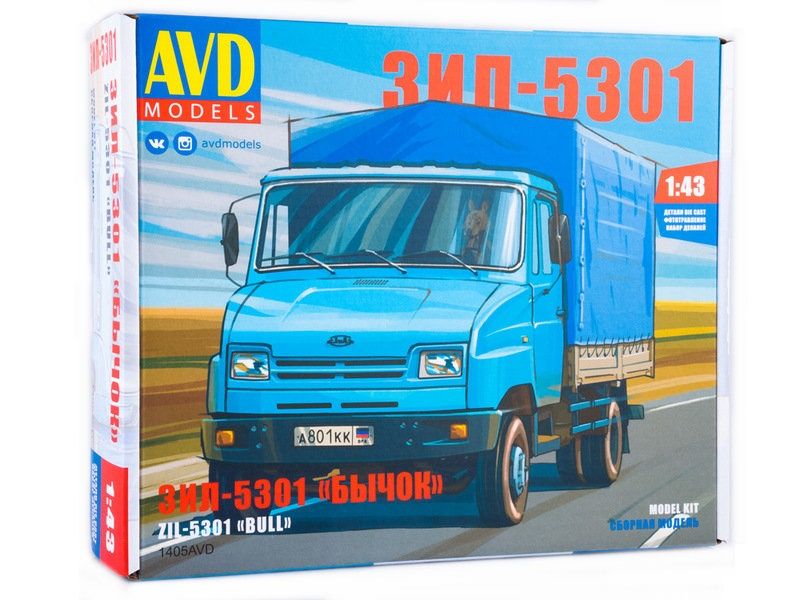 Сборная модель AVD ЗИЛ-5301 Бычок, 1/43