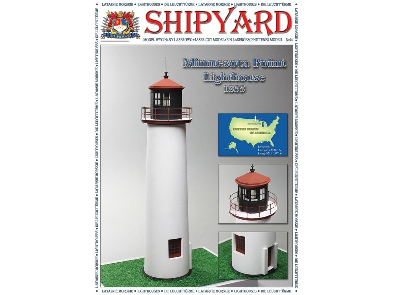 Сборная картонная модель Shipyard маяк Minnesota Point Lighthouse (№82), 1/72