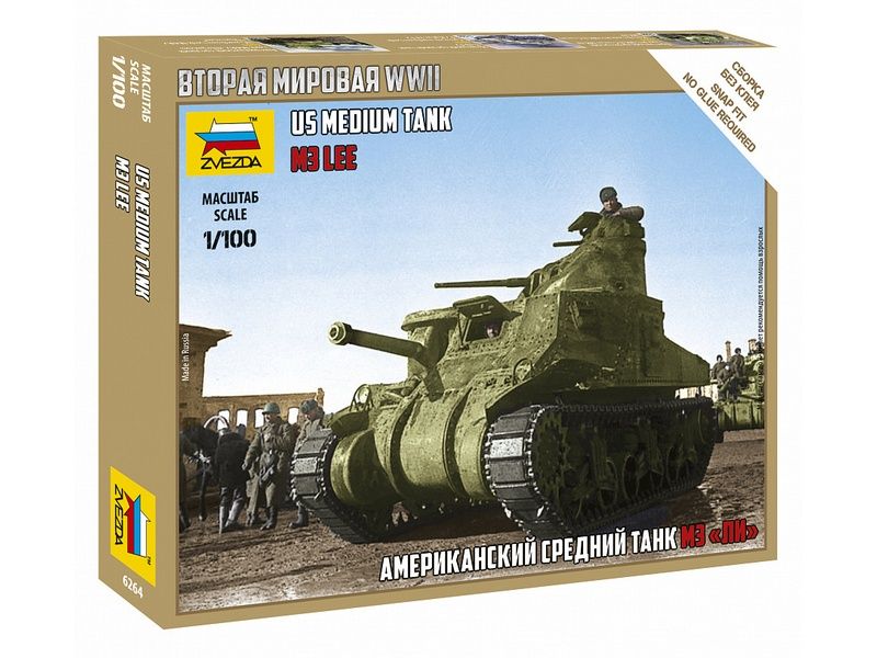 Сборная модель ZVEZDA Американский средний танк "Ли" М3, 1/100