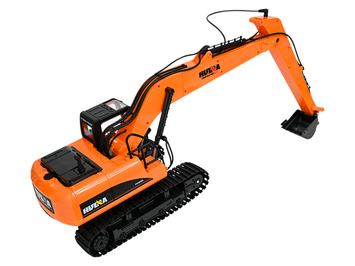 Радиоуправляемый экскаватор HUI NA TOYS, длиннорукий, оранжевый 2.4G 15CH 1/14 RTR