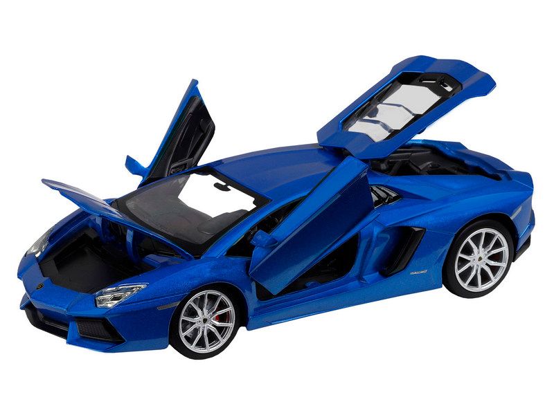 Машина "АВТОПАНОРАМА" Lamborghini Aventador Coupé, 1/24, синий, свет, звук, в/к 24,5*12,5*10,5 см