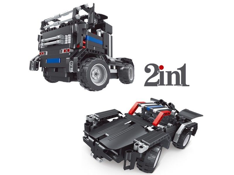 Р/У конструктор Qihui Mechanical Master 2 в 1 Тягач и Спорткар (486 деталей)