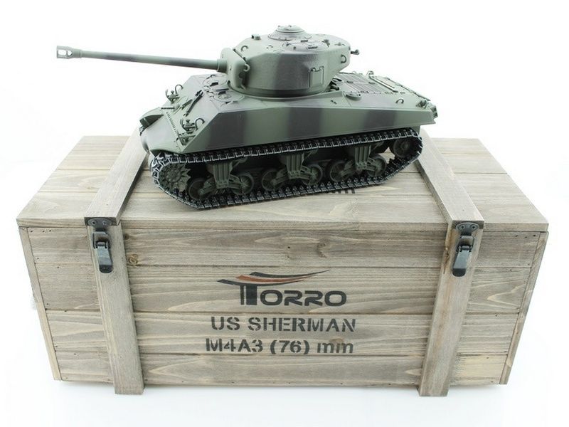 Радиоуправляемый танк Torro Sherman M4A3 76mm 1/16 ИК-пушка V3.0 2.4G RTR