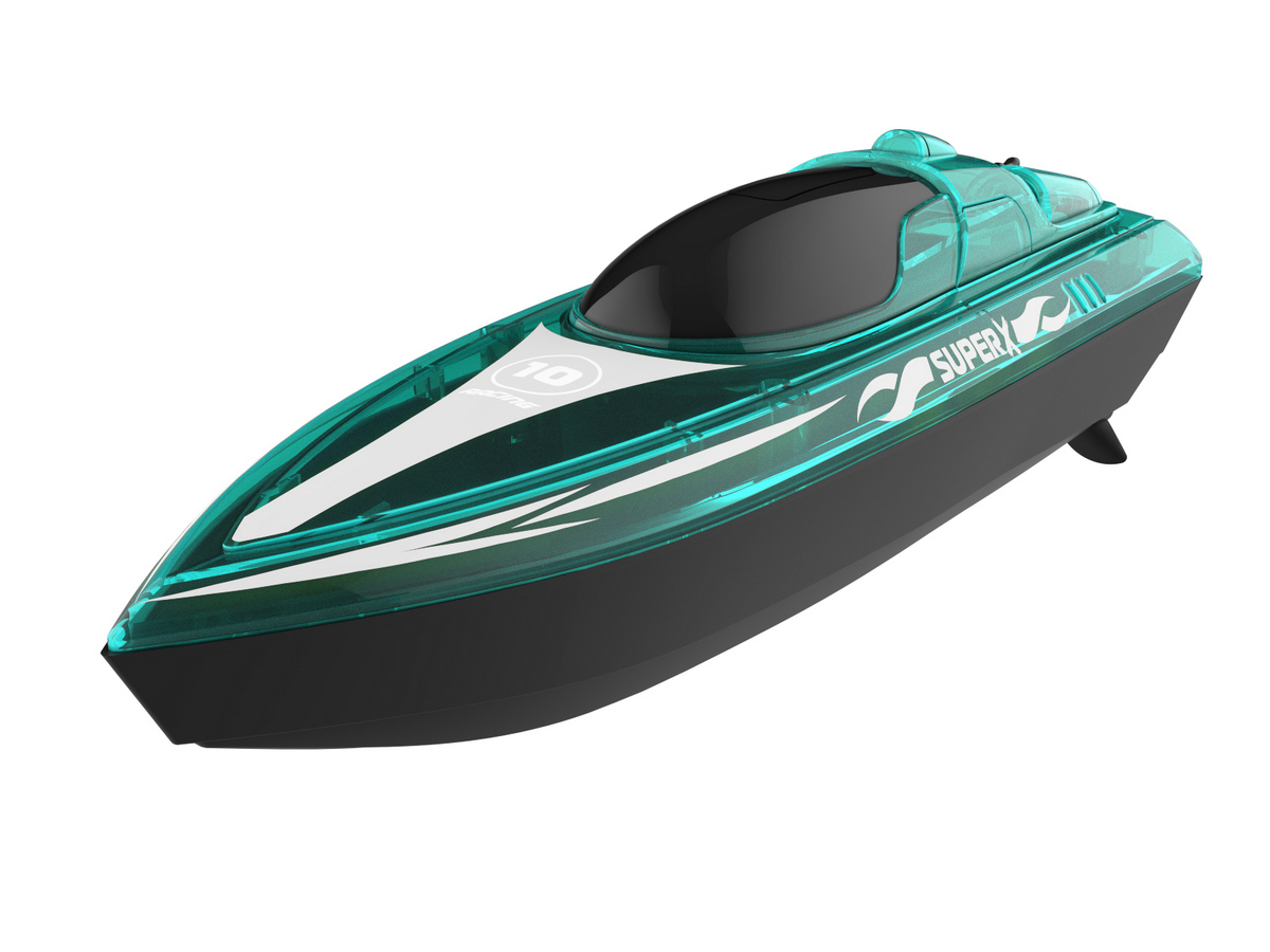Радиоуправляемый катер Flytec V555 (зеленый) с подсветкой 2.4G RTR