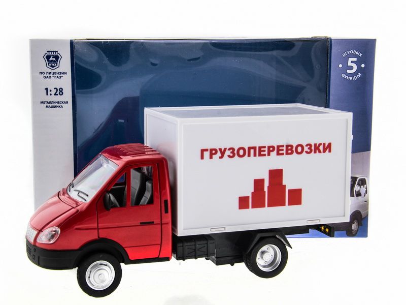 Машина "АВТОПАНОРАМА" "ГАЗель" (грузоперевозки) 1/28, в/к 24*14*12 см