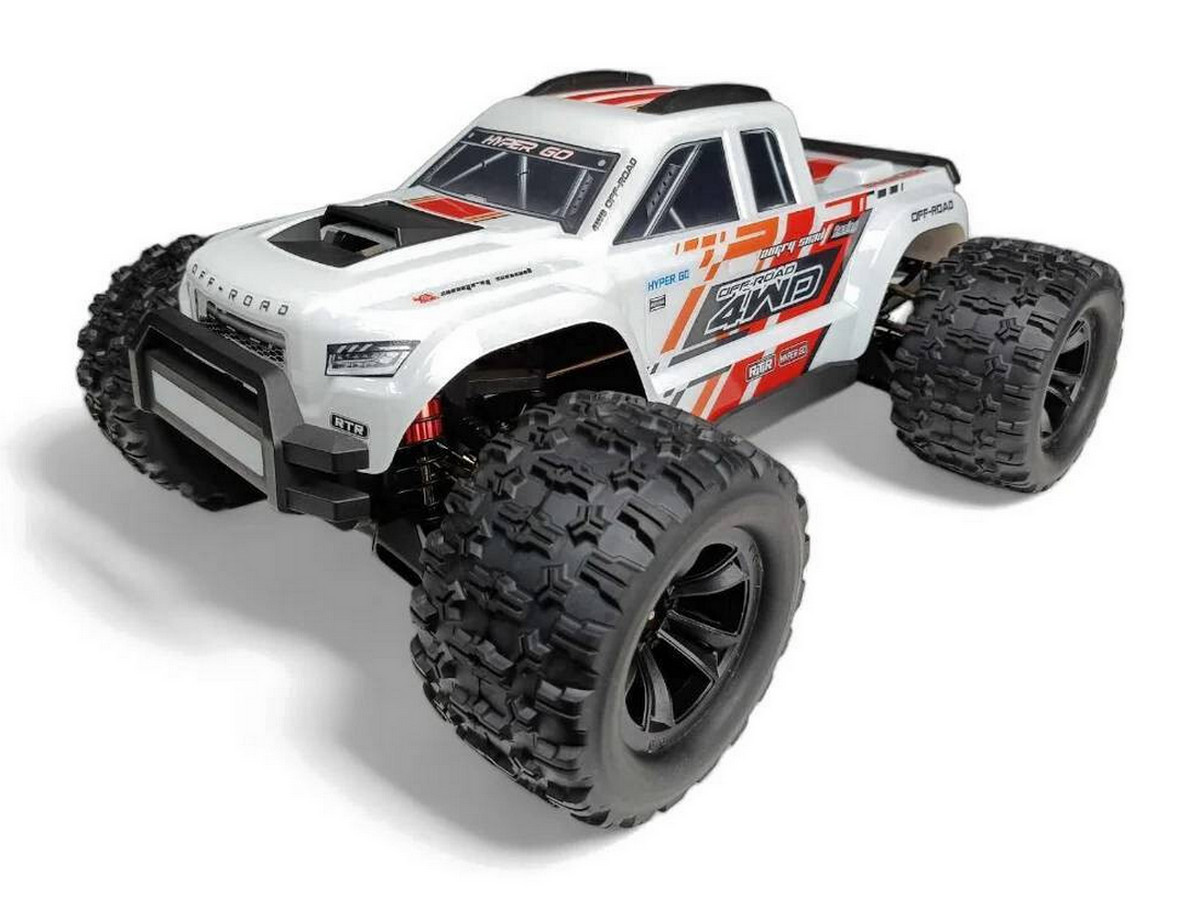 Радиоуправляемый монстр MJX Hyper Go 10208 V2 (белый) Brushless 4WD 2.4G LED 1/10, без ЗУ и акб