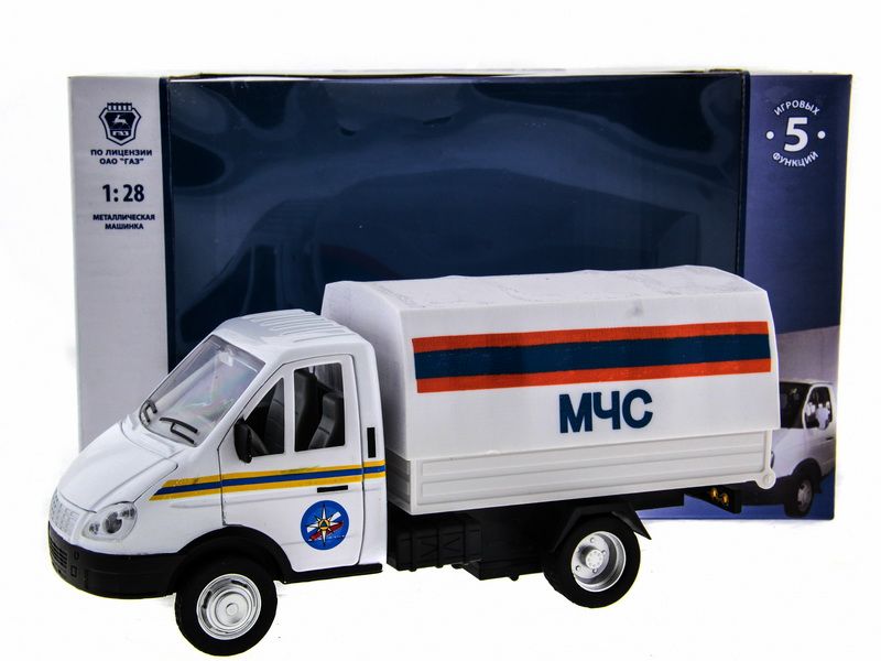 Машина "АВТОПАНОРАМА" "ГАЗель" (МЧС) 1/28, в/к 24*14*12 см