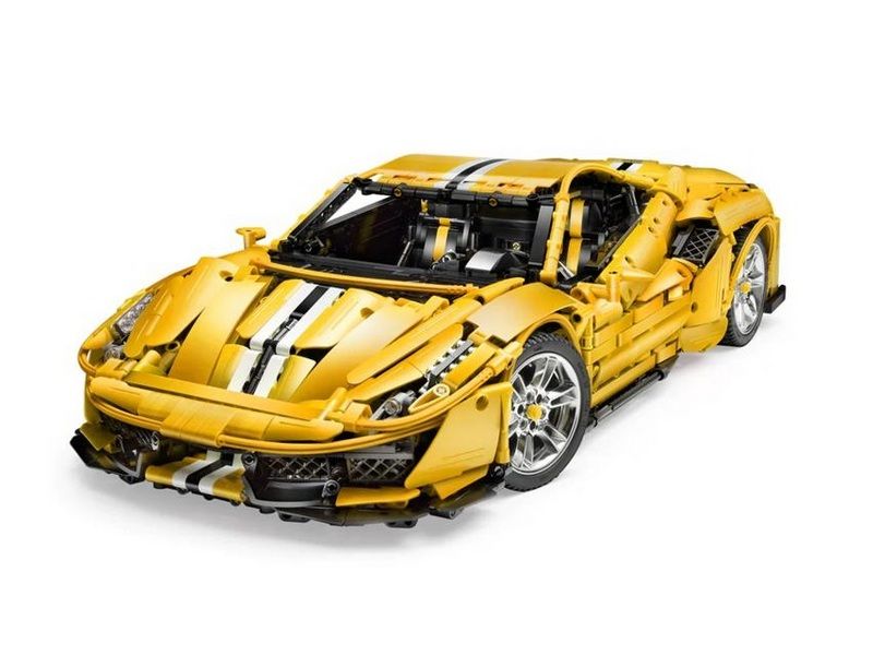 Радиоуправляемый конструктор CaDA MASTER спорткар Italian Super Car, желтый 1/8 (3187 деталей)