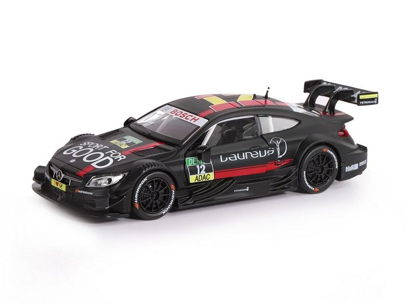 Машина "АВТОПАНОРАМА" Mercedes-AMG C 63 DTM, черный матовый, 1/32, в/к 17,5*12,5*6,5 см