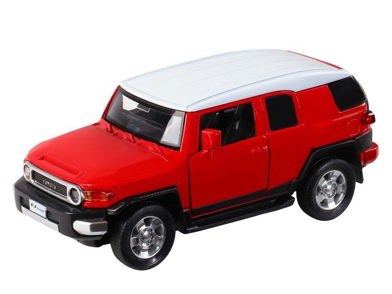 Машина "АВТОПАНОРАМА" Toyota FJ Cruiser, красный, 1/32, свет, звук, инерция, в/к 17,5*13,5*9 см