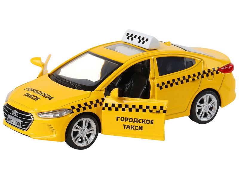 Машина "АВТОПАНОРАМА" HYUNDAI ELANTRA, ГОРОДСКОЕ ТАКСИ, 1/40, инерция, откр. двери, 17,5*12,5*6,5