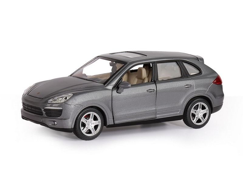 Машина "АВТОПАНОРАМА" Porsche Cayenne S, серый, 1/24, свет, звук, в/к 24,5*12,5*10,5 см