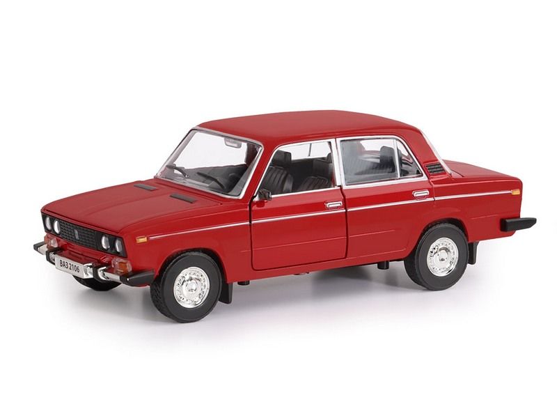 Машина "АВТОПАНОРАМА" ВАЗ 2106, 1/22, красный, инерция, в/к 24,5*12,5*10,5 см