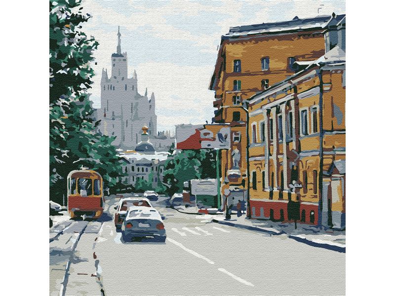 Картина по номерам 30х30 МОСКОВСКАЯ УЛИЦА (16 цветов)