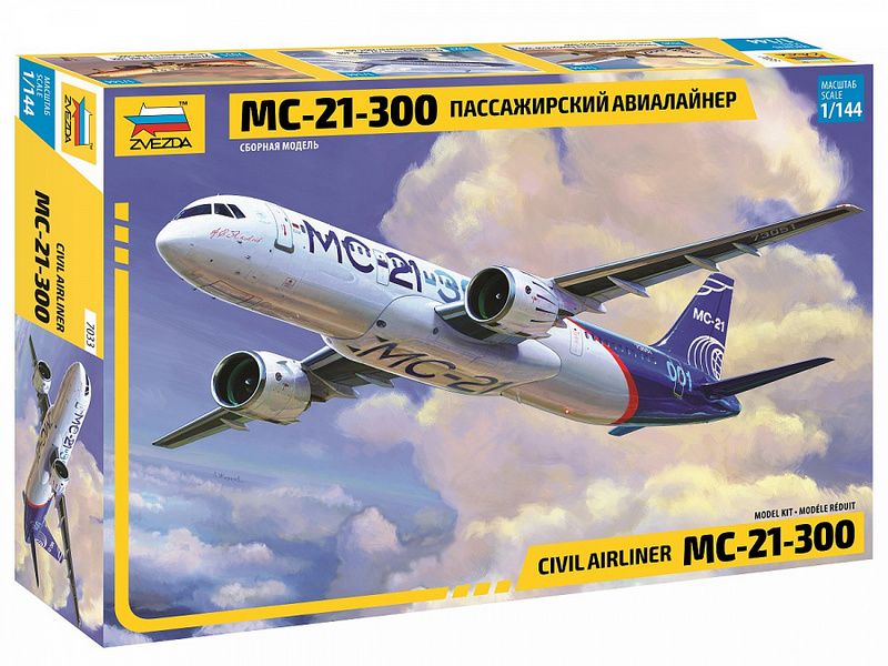 Сборная модель ZVEZDA Пассажирский авиалайнер МС-21-300, 1/144