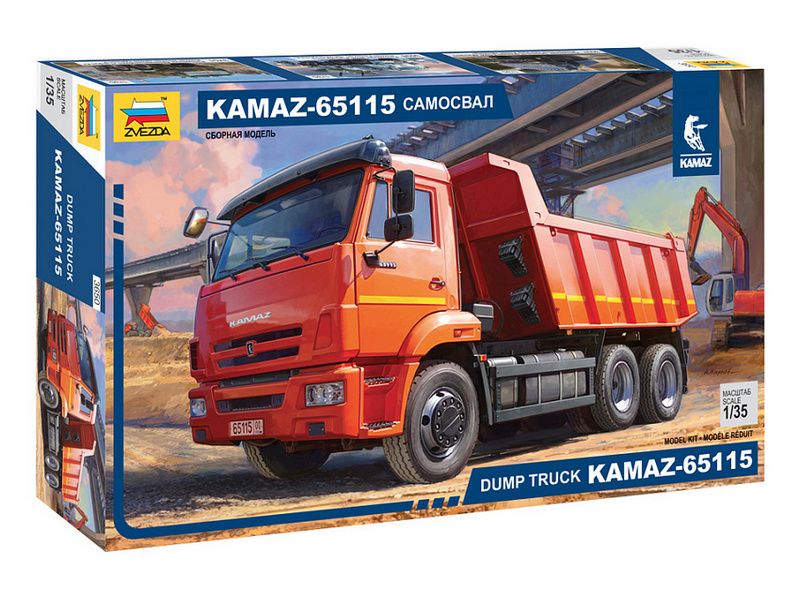 Сборная модель ZVEZDA KAMAZ-65115 самосвал, 1/35