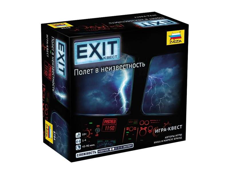 Настольная игра ZVEZDA "EXIT Квест. Полет в неизвестность.", семейная