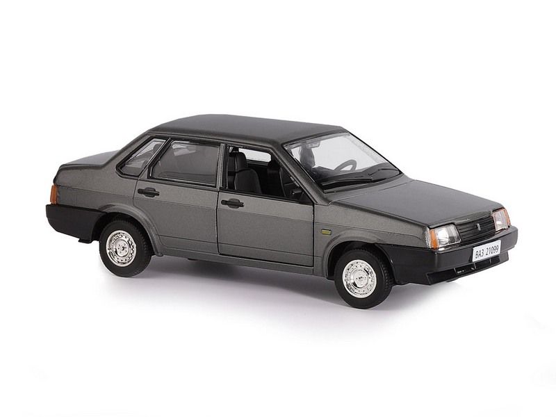 Машина "АВТОПАНОРАМА" ВАЗ 21099, 1/22, серый, инерция, в/к 24,5*12,5*10,5 см