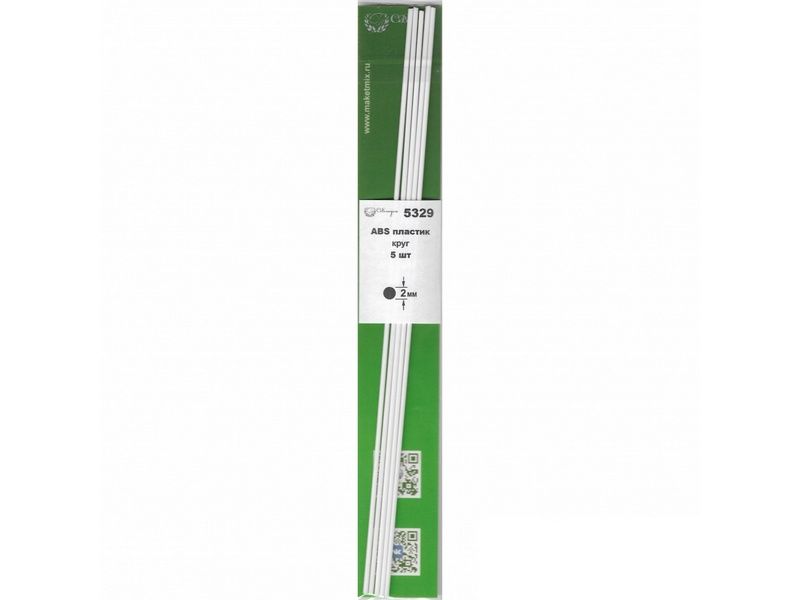 ABS пластик круг 2 мм , длина 250 мм, 5 шт