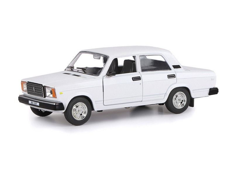 Машина "АВТОПАНОРАМА" ВАЗ 2107, 1/24, белый, инерция, в/к 24,5*12,5*10,5 см