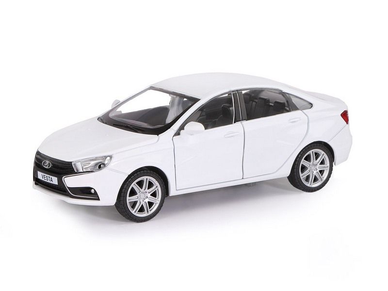 Машина "АВТОПАНОРАМА" LADA VESTA седан, 1/24, белый, свет. звук. эффекты, в/к 24,5*12,5*10,5 см