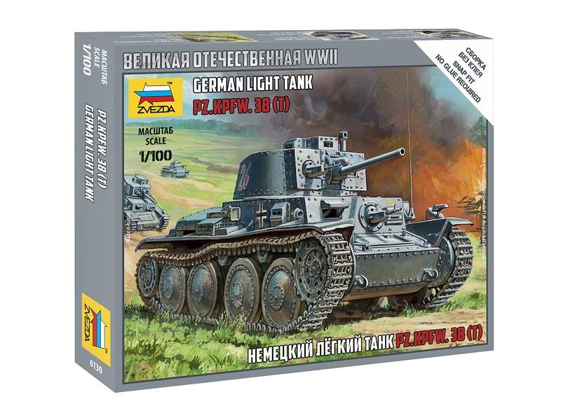 Сборная модель ZVEZDA Немецкий лёгкий танк Т-38, 1/100