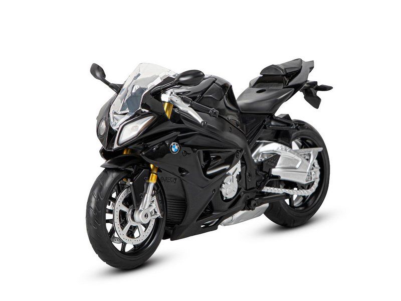 Мотоцикл "АВТОПАНОРАМА" BMW S1000R, 1/12, металл, черный, свободный ход колес