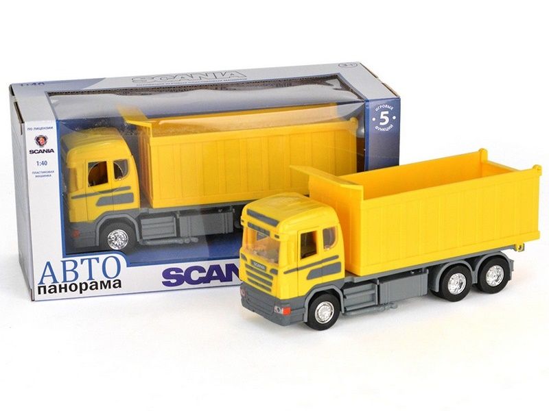 Машина "АВТОПАНОРАМА" SCANIA (самосвал) 1/40 инерц., в/к 28*14*12